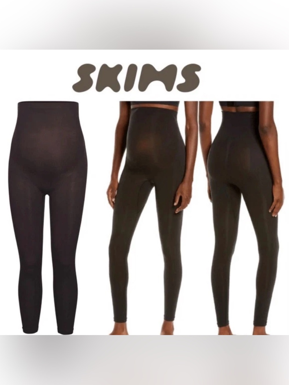 SKIMS Maternity Seamless Black Leggings -
Size L/XL (Onyx)
